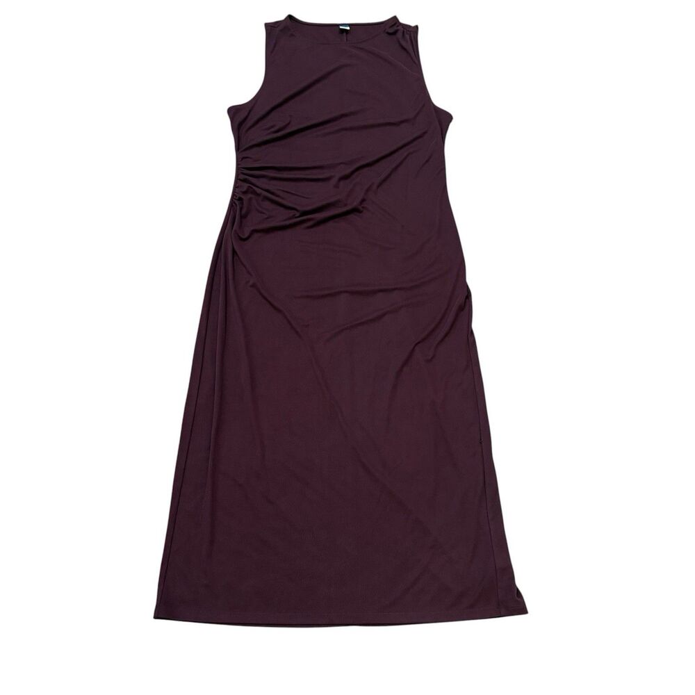 Old Navy Sleeveless Draped Midi Dress Size L Boxwood Plum